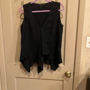 Bcbg Maxaria black satin sleeveless top